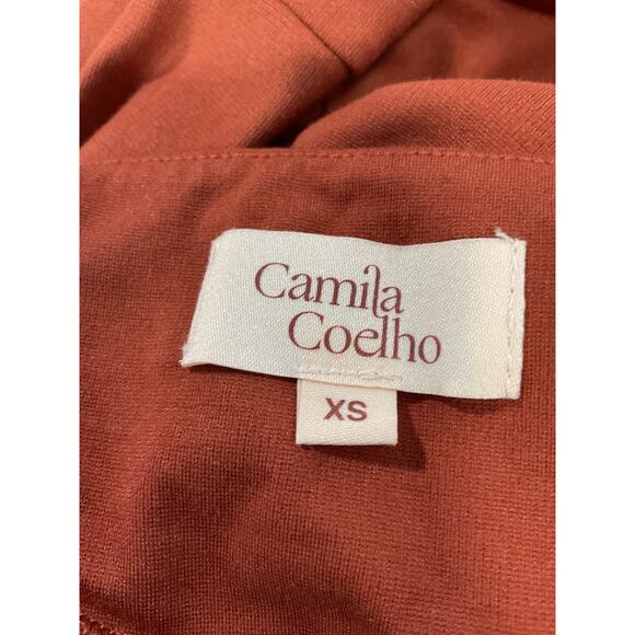 Camila Coelho 'Rida' Red Tie Halterneck Front Cut Out Midi Dress Size XS - Picture 4 of 5